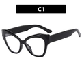 Modische Cat-Eye-Brille mit schwarzem dickem Rahmen und Blaulichtfilter-Gläsern - Hellschwarz