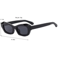 Schicke schwarze Cateye-Sonnenbrille mit unregelmäßigem geometrischem dickem Rahmen - Schwarz