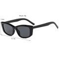 Occhiali da sole retrò rettangolari cat-eye con montatura nera e protezione UV per tutti - Nero