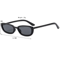 Zwarte rechthoekige zonnebril met UV-bescherming, 14,9 cm breed en 22 g lichtgewicht frame - Zwart