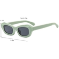 Lunettes de soleil œil de chat vert Morandi avec monture épaisse et verres foncés inclinés - Vert