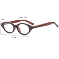 Occhiali ovali cat eye vintage con montatura tartarugata marrone scuro e borchie argento - Marrone