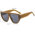 Oversized square frame sunglasses in amber finish with 15.1cm wide flat top design - Jelly Tea