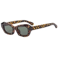Modische Cat-Eye-Sonnenbrille mit Schildpatt-Muster und dunkelgrünen Gläsern im Retro-Look - Schildpatt