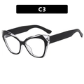 Cat-Eye Blaulichtfilter-Brille im schwarz-weißen Bicolor-Design, Modell C3 - Schwarz & Transparent Patchwork