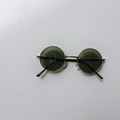 Lunettes de soleil rondes vintage pour enfants avec monture dorée et verres verts B183 - Vert