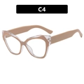Cat-Eye Blaulichtfilter Brille in Beige und Transparent C4 Farbkombination - Beige & Transparent Patchwork