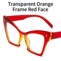 Cat eye glasses frame in transparent orange and red, modern multi-color eyewear - Transparent Orange and Red Frame