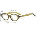 Occhiali ovali cat eye verde oliva trasparente, larghezza 14,5 cm, montatura leggera - Verde oliva