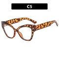 Classic cat-eye glasses frame with stylish leopard pattern and clear lenses in C5 finish - Tortoise Shell