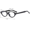 Montature per occhiali cat-eye ovali neri retrò con borchie argentate per uomo e donna - Nero