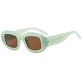Gafas de sol ovaladas retro con montura gruesa verde menta y cristales marrones - Verde Gelatina (C05)