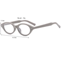 Light gray oval cat-eye glasses frame with vintage rice nail accents, weight 22g - Gray