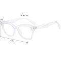 Transparent cat eye glasses frame with 14.5cm width and 4cm height in modern style - Clear