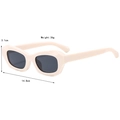 Lunettes de soleil œil-de-chat crème, verres foncés, monture légère 36g pour le style - Beige