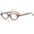 Translucent brown oval glasses with vintage frame and metal stud detailing - Coffee