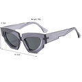 Minimalist cat-eye sunglasses with gray transparent frames and dark lenses weighing 39g - Transparent Gray
