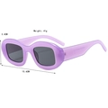 Retro oval thick frame sunglasses in translucent purple with dark grey sun lenses - Purple (C03)