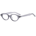 Retro graue transparente ovale Brille mit minimalistischen Nieten im Vintage Stil - Transparentes Grau C08