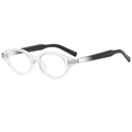 Ovale transparente Brillenfassung mit schwarzen Bügeln im minimalistischen Retro-Stil - Klar C09