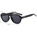 Occhiali da sole aviator neri oversize con montatura quadrata retrò e protezione UV - Occhiali da sole / Nero Lucido