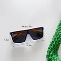 Oversized zonnebril voor kinderen met blauw-oranje montuur en grijze glazen - Koningsblauw Grijs