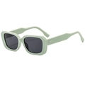 Gafas de sol rectangulares retro verde menta con lentes oscuras y remaches plata - C03 Verde