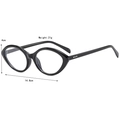 Occhiali da sole cat eye neri con larghezza 14,8 cm e design leggero da 21g - Nero Lucido Lenti Trasparenti