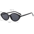 Lunettes de soleil œil de chat, monture noire et verres gris, largeur 14,8cm, poids 21g - Noir Brillant