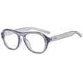 Occhiali da sole aviator classici in grigio fumo traslucido con protezione UV - Lente Piana Anti-Luce Blu / Montatura Grigio Trasparente Lente Chiara