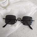 Detail of square black frame kids sunglasses on textured paper with aesthetic background - Small Square Black Gray