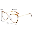 Dimensioni montatura cat-eye: larghezza 13,8cm, altezza 4,3cm, peso 22g - Stampa leopardata