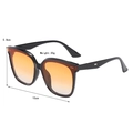 Detailed size parameters of square oversized sunglasses with orange gradient lenses - Black Frame Gradient Yellow Lens