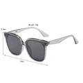 Detailed dimensions of gray square sunglasses showing 5.8cm height and 30g weight - Grey Frame Grey Lens