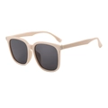 Chic cream-colored oversized sunglasses with dark lenses and silver metal accents - Off White