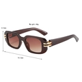 Brown oversized retro sunglasses with gradient tea lenses and gold metal accents - Tea Frame Gradient Tea Lens