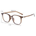 Dettaglio montatura tartarugata ambra leggera 16g con dimensioni 14,6 cm x 4,7 cm - Marrone