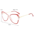 Occhiali anti-luce blu gatto rosa con stanghette in metallo dorato e dimensioni - Rosso
