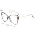 Montatura cat-eye grigio traslucido con stanghette dorate, misura 138mm x 43mm, peso 22g - Grigio