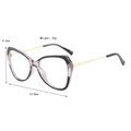 Lunettes anti-lumière bleue œil-de-chat violettes transparentes avec branches dorées - Noir Dégradé