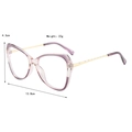 Lunettes anti-lumière bleue œil de chat violet clair avec branches en métal doré - Violet Dégradé
