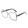 Women's transparent square frame blue light blocking glasses with black accents - Black Frame Clear Lens