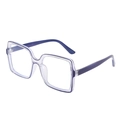 Lunettes carrées anti-lumière bleue avec monture bleu transparent pour femmes élégantes - Monture Bleue Verres Transparents