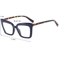 Occhiali anti luce blu occhio di gatto blu con aste tartarugate e montatura da 13,8 cm - Blu