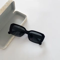 Lunettes de soleil polarisées mates pour enfants avec étui rigide en paille crème - Noir Mat
