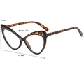 Y2K fashion leopard cat eye anti-blue light glasses with retro tortoise frame design - Demi