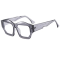 Irregular cat eye sunglasses in transparent purple grey finish with geometric frame - Transparent Grey Clear Anti-Blue Lens