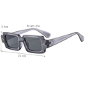 Retro square sunglasses with translucent grey frame and dark grey lenses, 37g weight - Smoke Gray