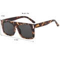 Classic tortoiseshell oversized square sunglasses with dark grey lenses for men and women - Demi