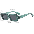 Retro small square green sunglasses for men and women with chunky frame and grey lenses - Transparent Green